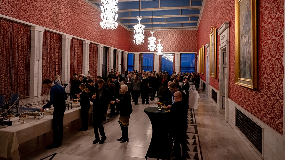 Image of reception in Oslo City Hall. 